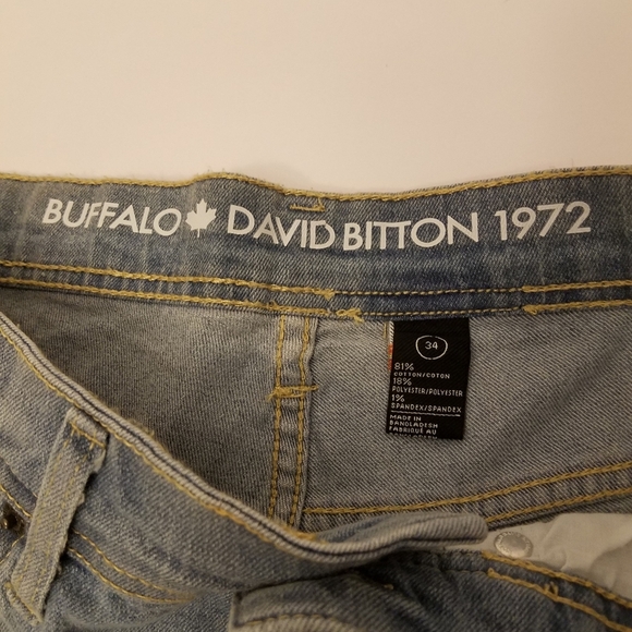 NWT Buffalo David Bitton Evan x Denim Shorts 34 waist Washed Light  Blue - Picture 3 of 8